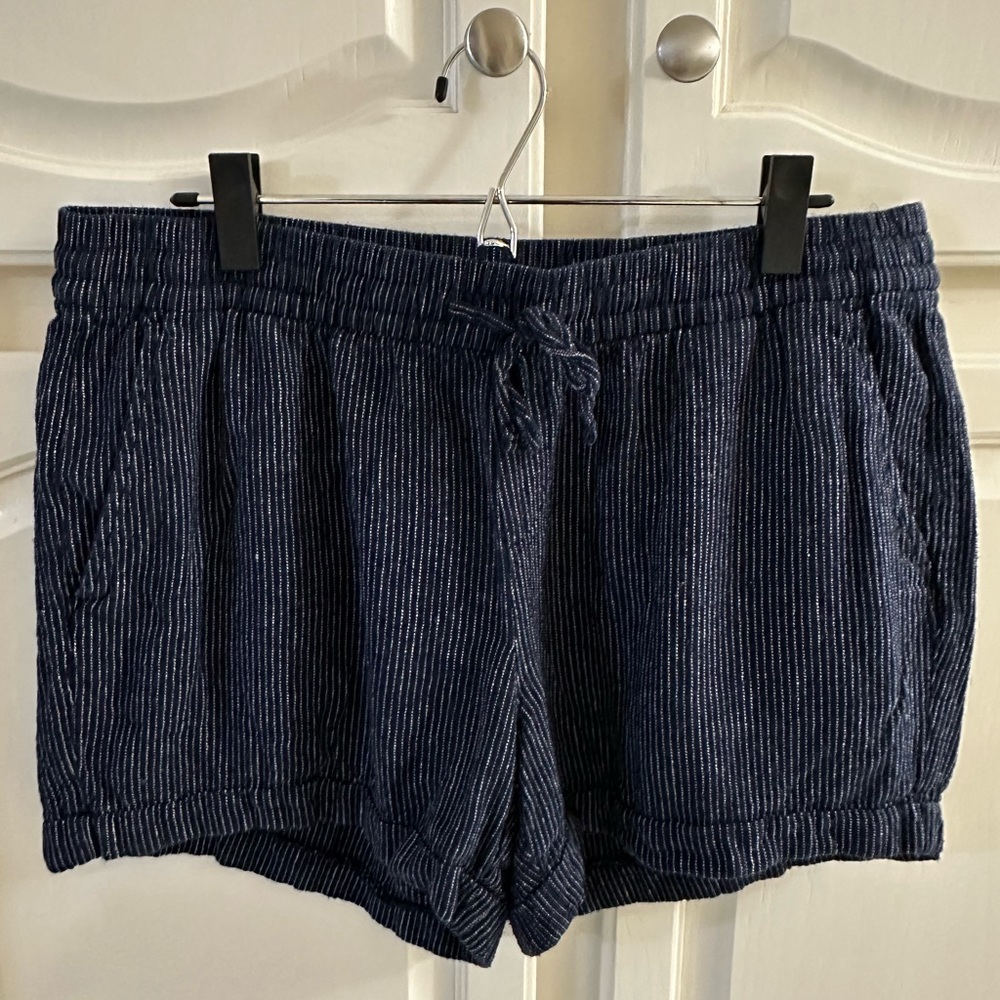 Old navy linen blend shorts navy/white stripes